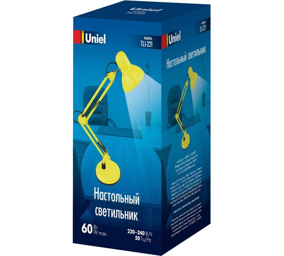 Настольный светильник Uniel TLI-221 LIGHT YELLOW E27 Цоколь Е27, 60W UL-00004506