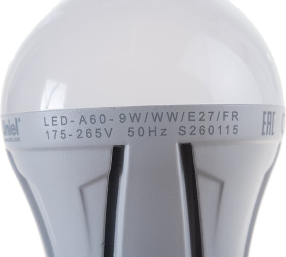 Светодиодная лампа Uniel LED-A60-9W/WW/E27/FR ALP01WH Форма A, матовая колба. 7887