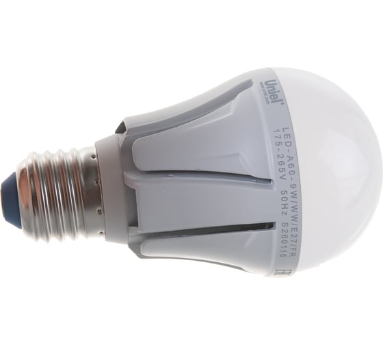 Светодиодная лампа Uniel LED-A60-9W/WW/E27/FR ALP01WH Форма A, матовая колба. 7887