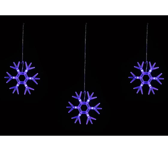 Светодиодный фигурный занавес Uniel ULD-E1503-036/DTA BLUE IP20 SNOWFLAKES-1 UL-00001406 1