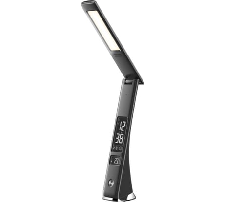 Настольный светильник с часами Uniel TLD-567 Black/LED/300Lm/4500K/Dimmer UL-00006770
