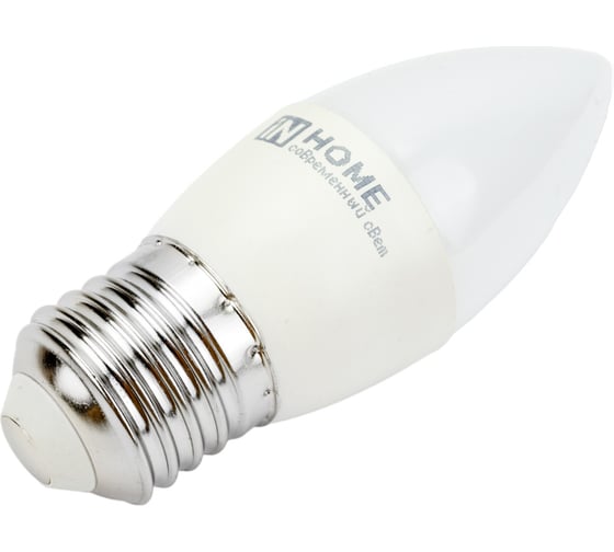 Светодиодная лампа IN HOME LED-СВЕЧА-VC 6Вт 230В Е27 6500К 540Лм 4690612030357