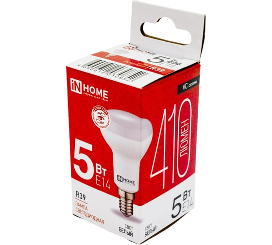 Светодиодная лампа IN HOME LED-R39-VC 5Вт 230В Е14 4000К 410Лм 4690612030852