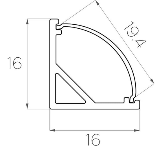 Комплект профилей из 10 шт LC-LPU1616M20-1x10Silver серебро (1м профиль+1м рассеиватель+2 заглушки+2 крепежа) LEDCRAFT 1611070414