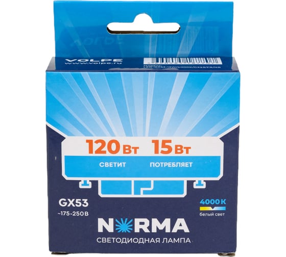 Светодиодная лампа Volpe LED-GX53-15W/4000K/GX53/FR/NR UL-00011433