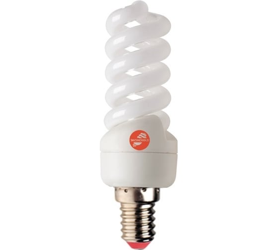Лампа Экономка КЛЛ SPC 13w Е14 6400К трубка Т2 690лм LKsmT2SPC13wE1464eco 1