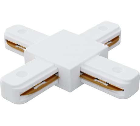 Коннектор Apeyron Х-образный, однофазный для накладного/подвесного шинопровода, IP20, 105x105x18мм, белый, пластик 09-126