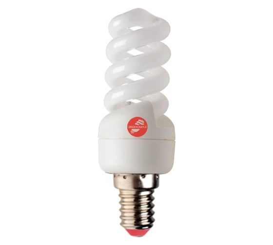 Лампа Экономка КЛЛ SPC 9w Е14 6400К трубка Т2 500лм LKsmT2SPC9wE1464eco 1
