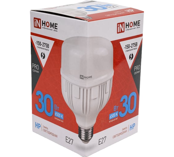 Светодиодная лампа IN HOME LED-HP-PRO 30Вт 230В Е27 6500К 2850Лм 4690612031088