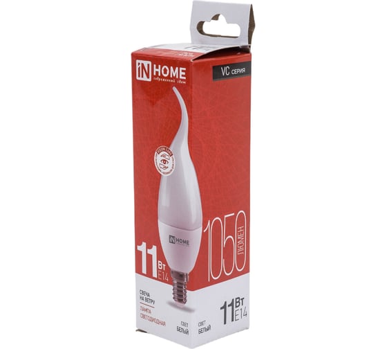 Светодиодная лампа IN HOME LED-СВЕЧА НА ВЕТРУ-VC 11Вт 230В Е14 4000К 1050Лм 4690612030470