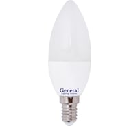 Лампа светодиодная General Lighting Systems GLDEN-CF-8-230-E14-4500, 8Вт, 640Лм, 230В, цоколь E14, колба CF (свеча), 4500К - нейтральный белый свет 638300