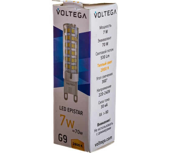 Светодиодная лампа VOLTEGA Капсула G9 2800К 7W 7036