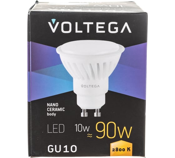 Светодиодная лампа VOLTEGA Софит GU10 2800К 10W Керамика 7072