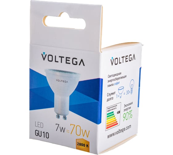 Светодиодная лампа VOLTEGA линзованный GU10 2800К 7W 7060