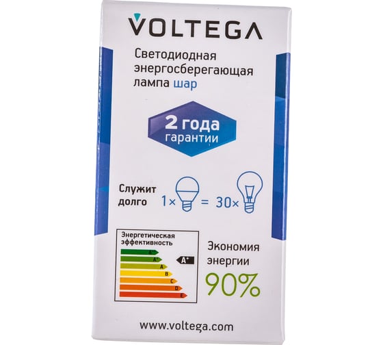 Светодиодная лампа VOLTEGA Шар диммируемый Е27 4000К 6W 5496