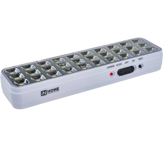 Светодиодный аварийный светильник IN HOME СБА 1098-30AC/DC, 30 LED, 1.2Ah, lithium battery, AC/DC 4690612029498