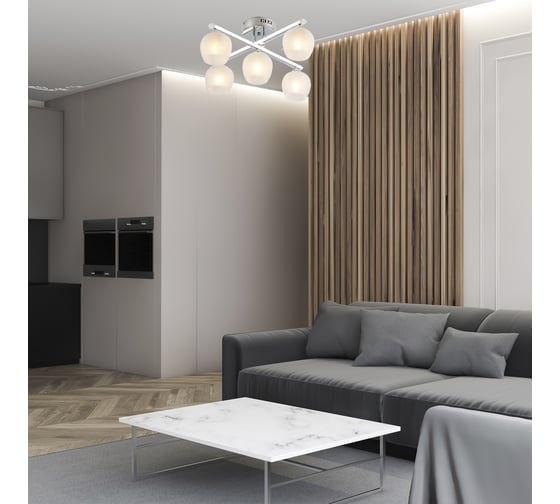 Люстра Rivoli Terni P5 хром LED 30W E27 5 60W Б0044800