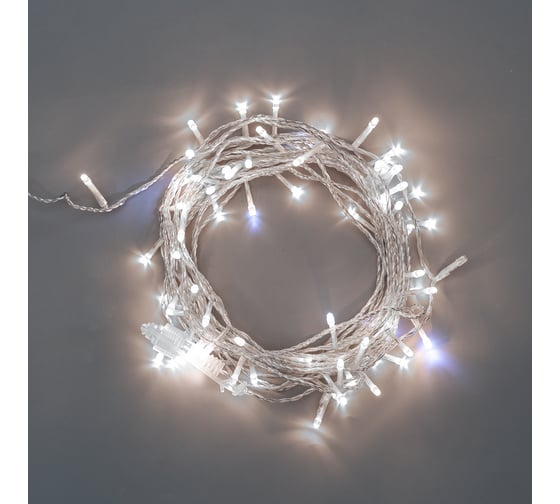 Гирлянда-нить NEON-NIGHT ПВХ flashing 10 м, прозрачный ПВХ, IP44, 75LED белые, 230 В 305-525