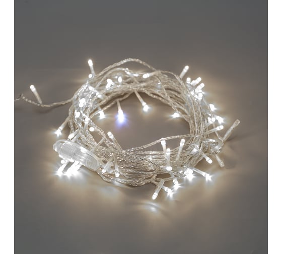 Гирлянда-нить NEON-NIGHT ПВХ flashing 10 м, прозрачный ПВХ, IP44, 75LED белые, 230 В 305-525