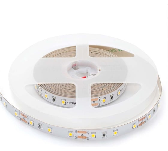 Светодиодная лента APEYRON 12В, 12Вт/м, smd2835, 60д/м, IP20, 1100Лм/м, теплый белый 454