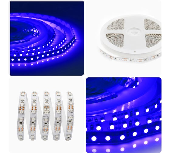 Светодиодная лента APEYRON 12В, 9.6Вт/м, smd3528, 120д/м, IP20, синий 18