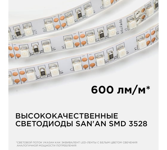 Светодиодная лента APEYRON 12В, 9.6Вт/м, smd3528, 120д/м, IP20, синий 18