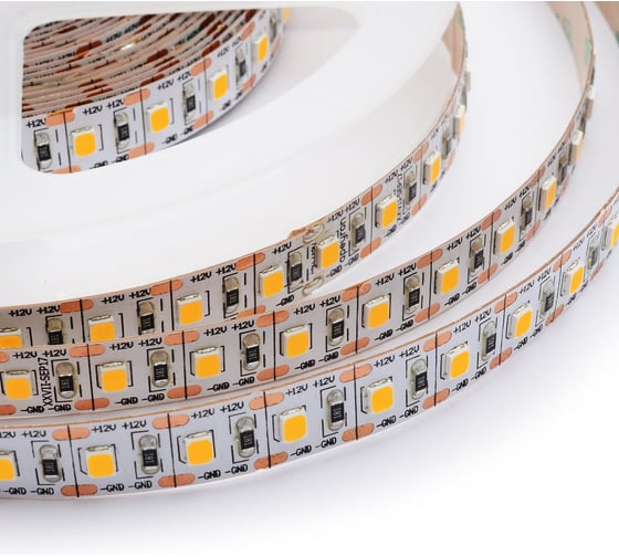 Светодиодная лента APEYRON 12В, 16.6Вт/м, smd2835, 100д/м, IP20, теплый белый 103