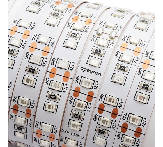 Светодиодная лента APEYRON 12В, 20Вт/м, smd2835, 120д/м, IP20, красный 104
