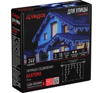 Электрогирлянда-конструктор VEGAS Бахрома 72 синих LED ламп, 18 нитей, прозрачный провод 55008