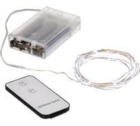 Электрогирлянда VEGAS Нить 20 холодных ламп, серебристый провод, с пультом 55105