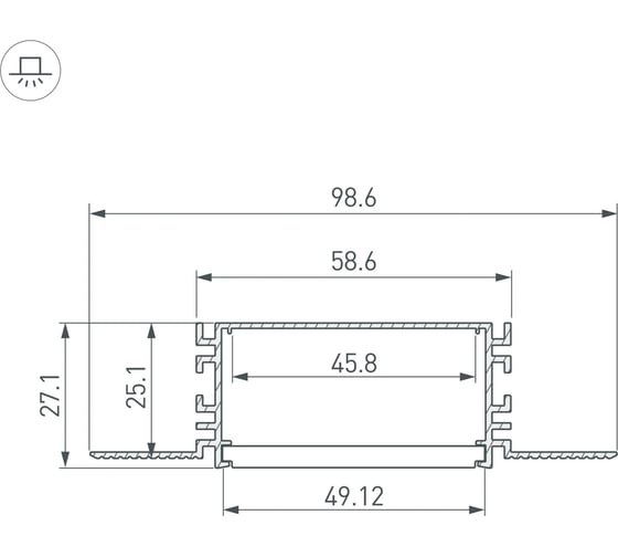 Профиль Arlight FANTOM-W49-2000 ANOD 2м 046430