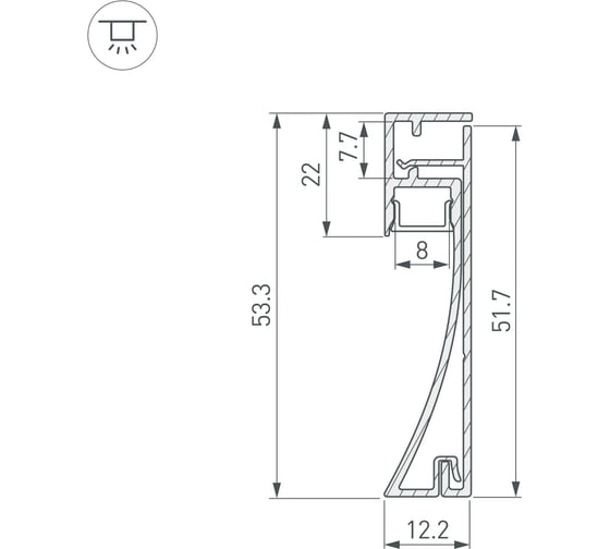 Профиль Arlight PLINTUS-H54-2000 WHITE 2м 045434