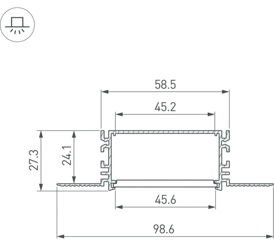 Профиль Arlight FANTOM-BENT-W49-TOP-2000 ANOD 2м 046429