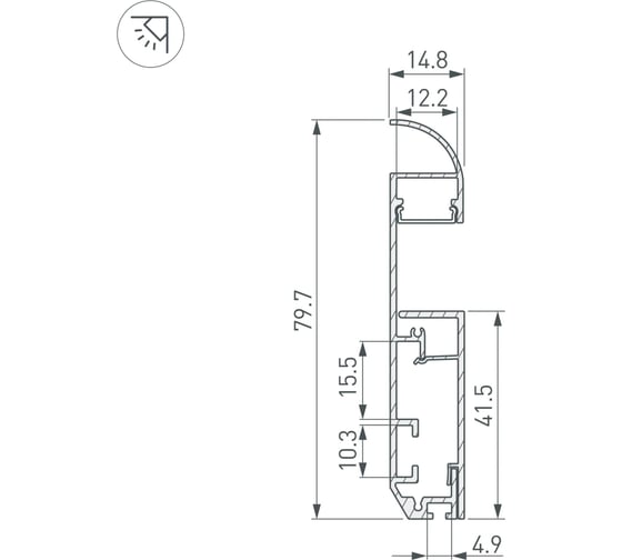 Профиль Arlight PLINTUS-H80-2000 ANOD 2м 046390