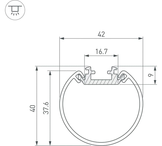 Профиль Arlight ROUND-D40-2000 ANOD 2м 044517