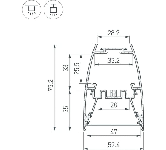 Профиль Arlight LINE-5075-U-HONEYCOMB-2000 BLACK 2м 044885