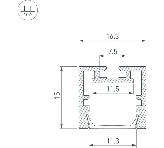 Профиль Arlight PDS-ZM-PLUS-2000 ANOD 2м 035020