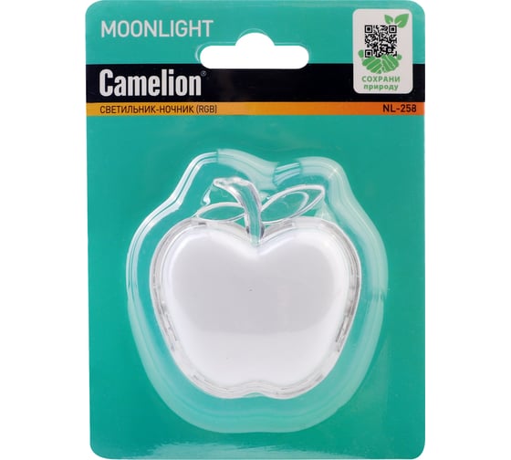 LED-ночник Camelion NL-258 "яблоко RGB" с выключателем, 220V 15376 1