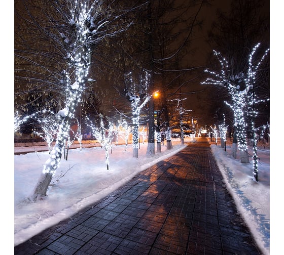 Гирлянда Клип Neon-Night лайт, 12В, 665 LED белый, прозрачный ПВХ, шаг 15см, бухта 100м 325-155