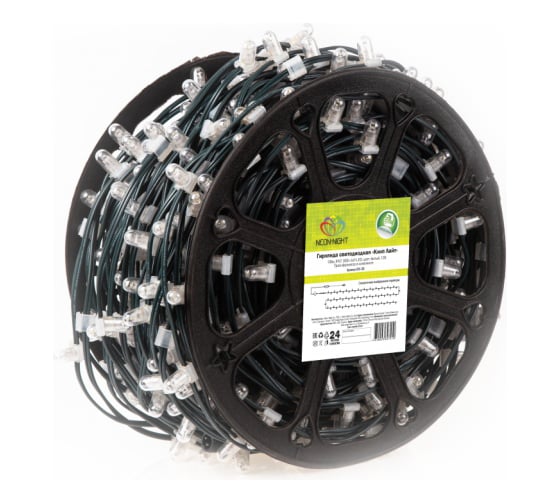 Светодиодная гирлянда NEON-NIGHT КлипЛайт бухта, 100м, 330LED, с шагом 30см 325-135