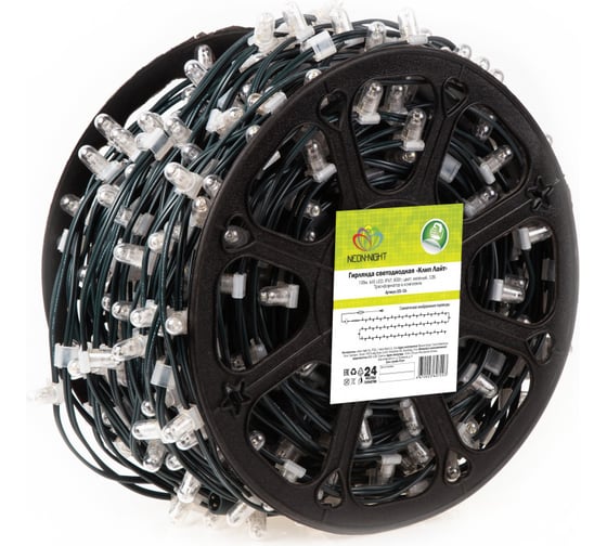 Светодиодная гирлянда NEON-NIGHT КлипЛайт, бухта 100м, 330LED, с шагом 30см 325-134 1