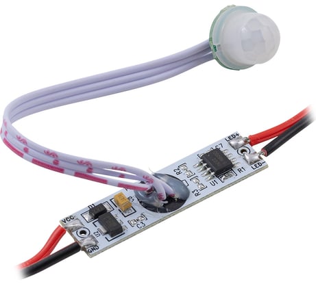 Выключатель Apeyron в профиль с ИК датчиком движения на проводе, монохром.12/24В, 60/120Вт, IP20/ 04-47