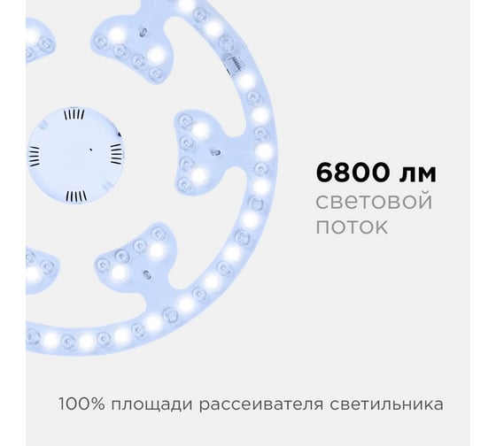 Модуль светодиодный с драйвером 80Вт, 6800лм, RGB+ССТ, IP20, O350x25мм, ПДУ / Apeyron 02-72