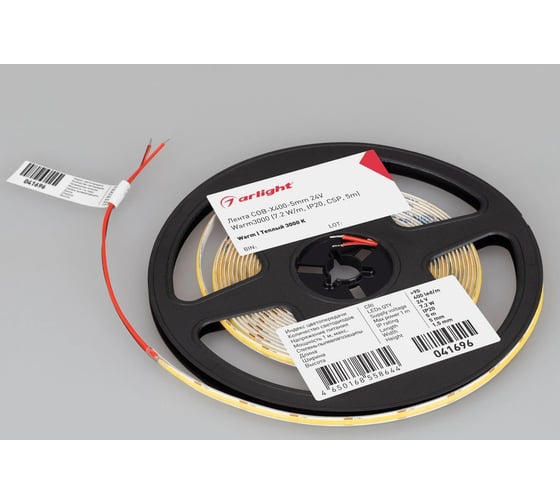 Светодиодная лента Arlight COB-X400-5mm 24V Warm3000 5м 041696