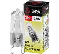 Лампочка галогенная ЭРА G9JCD25230VCL G9 25Вт капсула теплый белый свет LM Б0062112