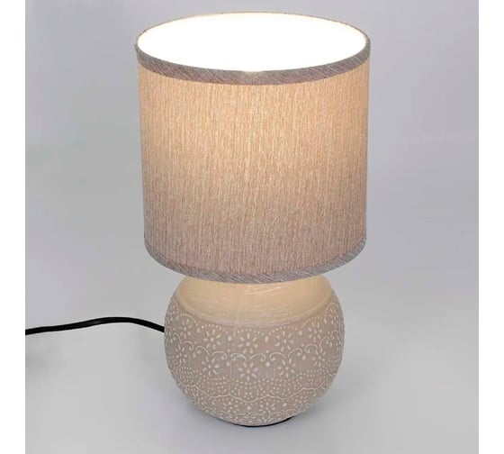 Настольная лампа ESTARES ALFA 1xE14 R-125x150x265-BEIGE/BEIGE-220-IP20 УУО00004421