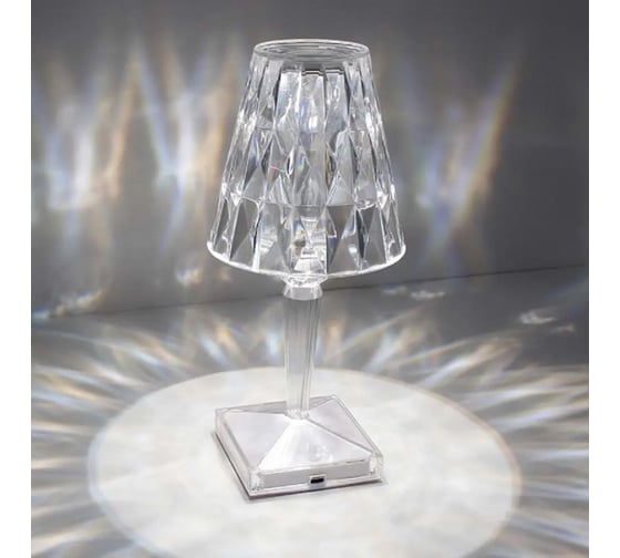 Настольный светодиодный светильник ESTARES CRYSTAL 3W R-ON/OFF-115x255-CLEAR/WHITE-DC5V/1A-IP20 УУО00004341