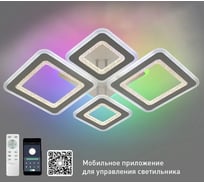 Управляемая светодиодная люстра ESTARES OVAL DOUBLE RGB 120W 5S-APP-700x500x72-WHITE/WHITE/BULB-220-IP20 УУО00004292