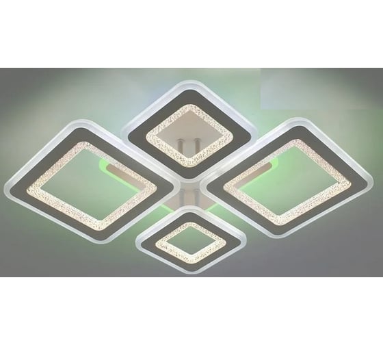 Управляемая светодиодная люстра ESTARES OVAL DOUBLE RGB 120W 5S-APP-700x500x72-WHITE/WHITE/BULB-220-IP20 УУО00004292