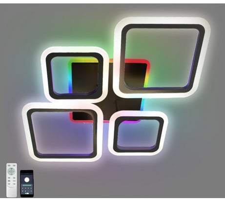 Управляемая светодиодная люстра ESTARES OVAL RGB 75W 5S-APP-725x500x93-BLACK/WHITE-220-IP20 Ч УУО00004821